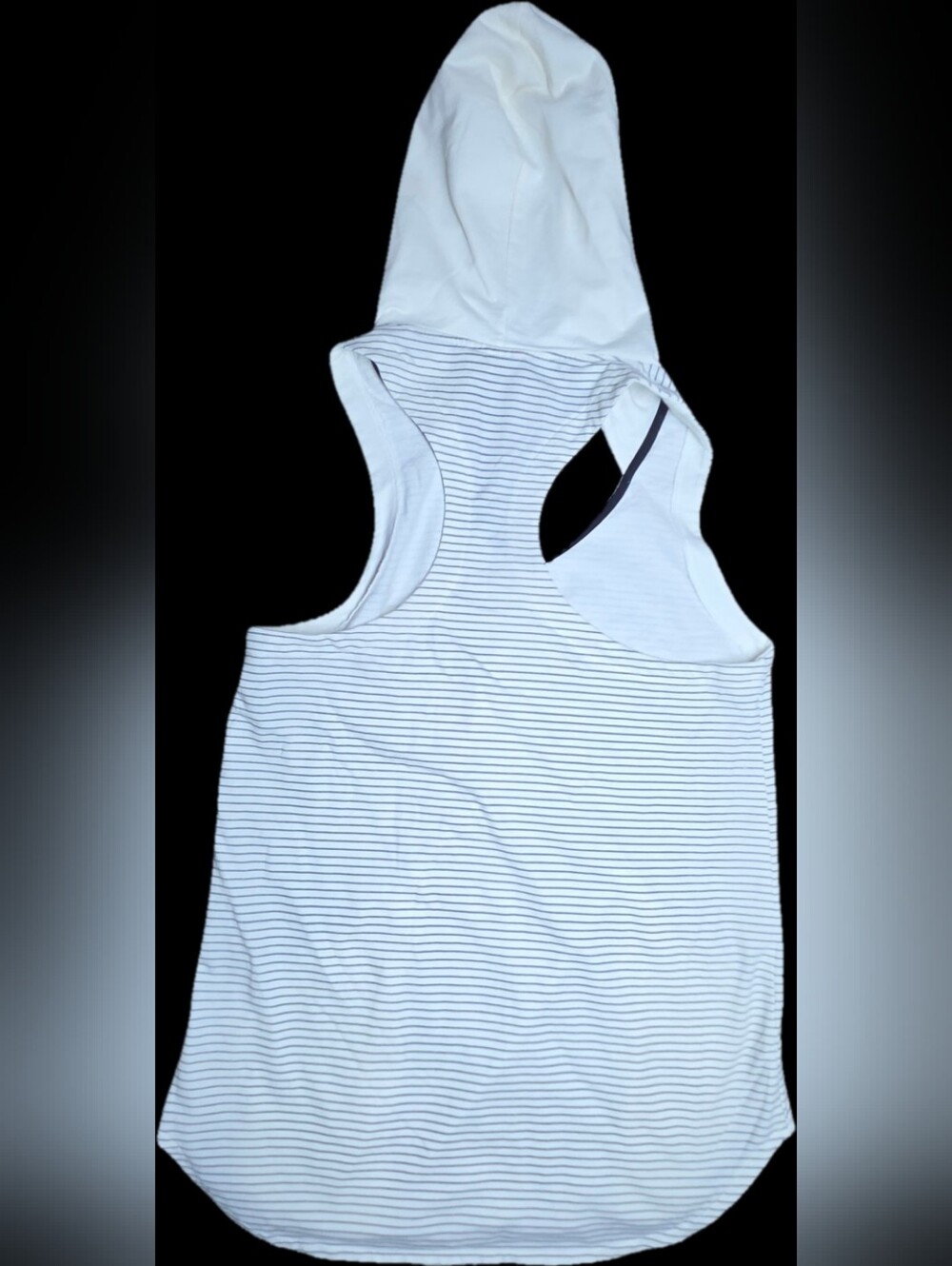 Roxy Striped Sleeveless Racerback Hoodie Swimsuit Cover Up - Size L - Picture 3 of 5